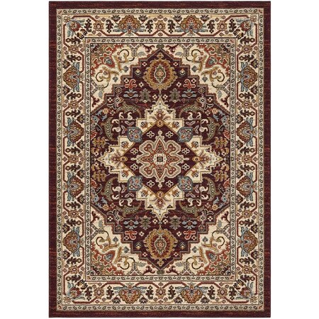 Safavieh 3 x 5 ft. Summit 400 Rectangle Area Rug Red & Creme SMT417Q-3